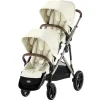 Cybex Double Strollers*- Gazelle S 2 Double Stroller Bundle, Seashell Beige/Taupe Frame