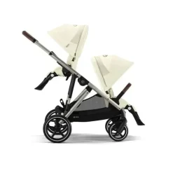 Cybex Double Strollers*- Gazelle S 2 Double Stroller Bundle, Seashell Beige/Taupe Frame