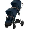 Cybex Double Strollers*- Gazelle S 2 Double Stroller Bundle, Ocean Blue/Silver Frame