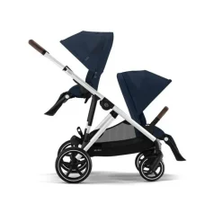 Cybex Double Strollers*- Gazelle S 2 Double Stroller Bundle, Ocean Blue/Silver Frame