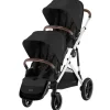 Cybex Double Strollers*- Gazelle S 2 Double Stroller Bundle, Moon Black/Silver Frame