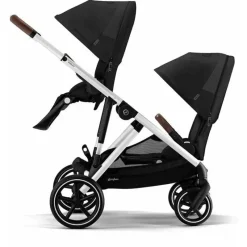 Cybex Double Strollers*- Gazelle S 2 Double Stroller Bundle, Moon Black/Silver Frame