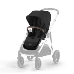 Cybex Add-On Seats & Boards*- Gazelle S 2 Second Seat, Moon Black With Silver Frame