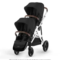 Cybex Add-On Seats & Boards*- Gazelle S 2 Second Seat, Moon Black With Silver Frame