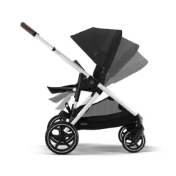 Cybex Single To Double Strollers|Double Strollers*- Gazelle S 2 Single-to-Double Stroller, Silver Frame/Moon Black
