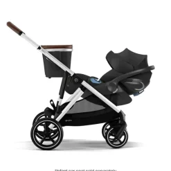 Cybex Single To Double Strollers|Double Strollers*- Gazelle S 2 Single-to-Double Stroller, Silver Frame/Moon Black