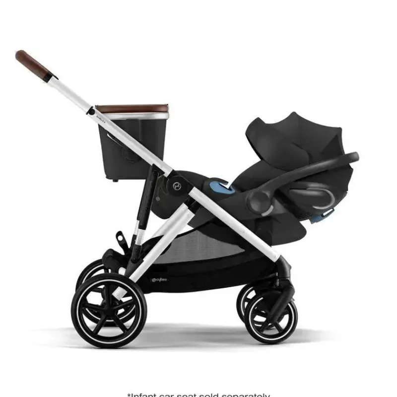 Cybex Single To Double Strollers|Double Strollers*- Gazelle S 2 Single-to-Double Stroller, Silver Frame/Moon Black