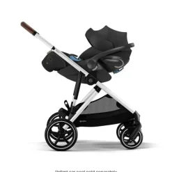 Cybex Single To Double Strollers|Double Strollers*- Gazelle S 2 Single-to-Double Stroller, Silver Frame/Moon Black