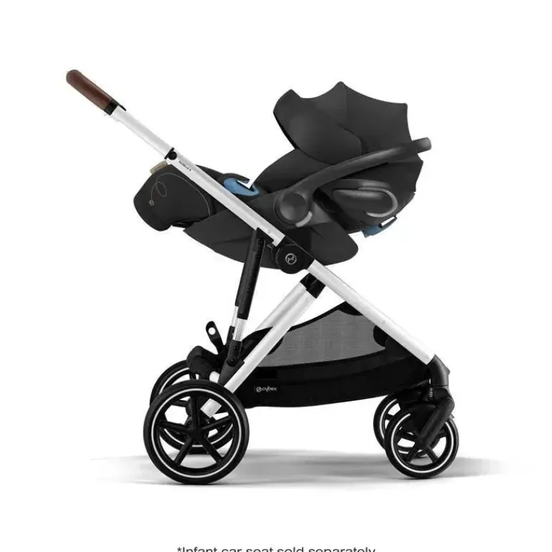 Cybex Single To Double Strollers|Double Strollers*- Gazelle S 2 Single-to-Double Stroller, Silver Frame/Moon Black