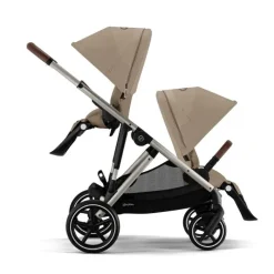 Cybex Single To Double Strollers|Double Strollers*- Gazelle S 2 Single-to-Double Stroller, Taupe Frame/Almond Beige