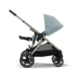 Cybex Single To Double Strollers|Double Strollers*- Gazelle S 2 Single-to-Double Stroller, Taupe Frame/Sky Blue