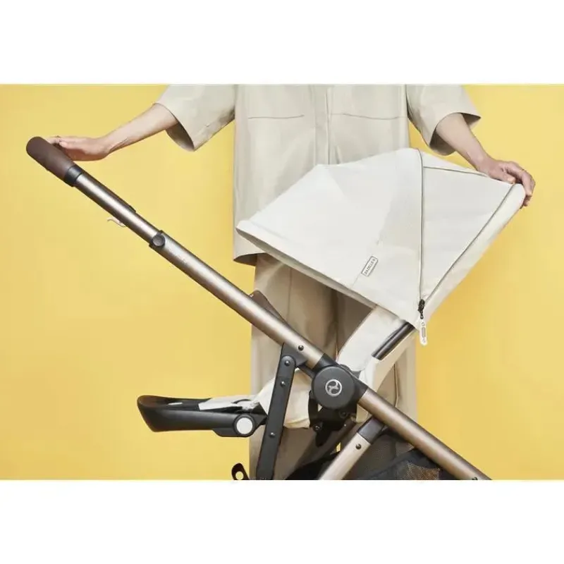 Cybex Single To Double Strollers|Double Strollers*- Gazelle S 2 Single-to-Double Stroller, Taupe Frame/Seashell Beige