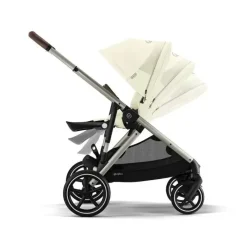 Cybex Single To Double Strollers|Double Strollers*- Gazelle S 2 Single-to-Double Stroller, Taupe Frame/Seashell Beige
