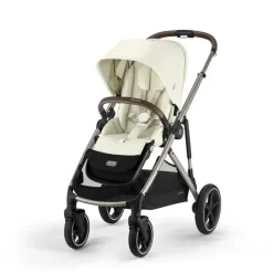 Cybex Single To Double Strollers|Double Strollers*- Gazelle S 2 Single-to-Double Stroller, Taupe Frame/Seashell Beige