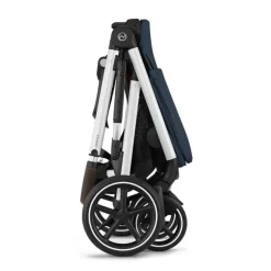 Cybex Single To Double Strollers|Double Strollers*- Gazelle S 2 Single-to-Double Stroller, Silver Frame/Ocean Blue