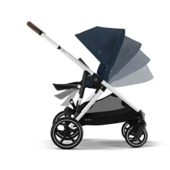 Cybex Single To Double Strollers|Double Strollers*- Gazelle S 2 Single-to-Double Stroller, Silver Frame/Ocean Blue