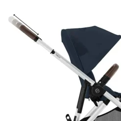 Cybex Single To Double Strollers|Double Strollers*- Gazelle S 2 Single-to-Double Stroller, Silver Frame/Ocean Blue