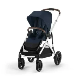 Cybex Single To Double Strollers|Double Strollers*- Gazelle S 2 Single-to-Double Stroller, Silver Frame/Ocean Blue