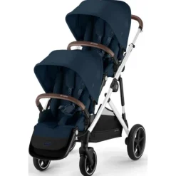 Cybex Add-On Seats & Boards*- Gazelle S Second Seat, Ocean Blue With Silver Frame