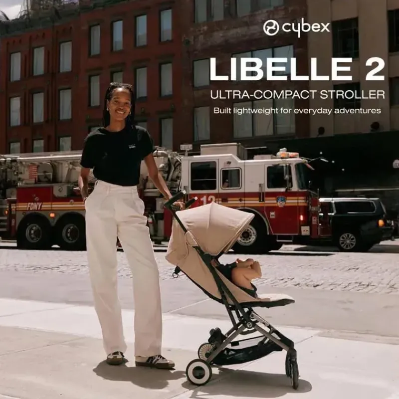 Cybex Lightweight Strollers*- Libelle Lightweight Travel Baby Stroller with Ultra Compact Carry On Fold, Almond Beige
