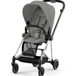Cybex Single Strollers*- Mios 3, Chrome/Black Frame + Mirage Grey Seat Pack
