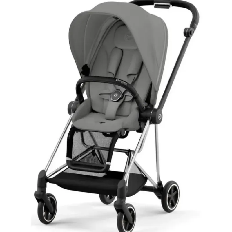 Cybex Single Strollers*- Mios 3, Chrome/Black Frame + Mirage Grey Seat Pack