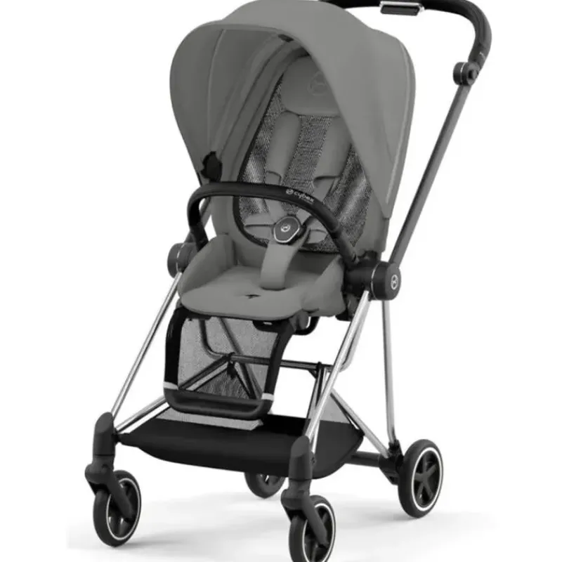 Cybex Single Strollers*- Mios 3, Chrome/Black Frame + Mirage Grey Seat Pack
