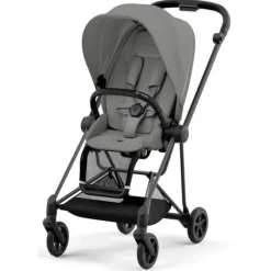 Cybex Single Strollers*- Mios 3, Matt Black/Black Frame + Mirage Grey Seat Pack