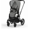 Cybex Single Strollers*- Priam4, Matte Black/Black + Soho Grey Seat Pack