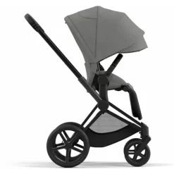 Cybex Single Strollers*- Priam4, Matte Black/Black + Soho Grey Seat Pack
