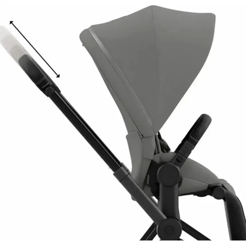 Cybex Single Strollers*- Priam4, Matte Black/Black + Soho Grey Seat Pack