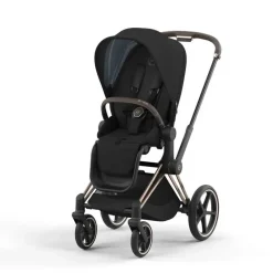 Cybex Single Strollers*- Priam4, Rose Gold Frame + Sepia Black Seat Pack