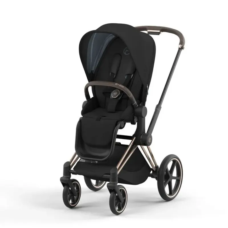 Cybex Single Strollers*- Priam4, Rose Gold Frame + Sepia Black Seat Pack