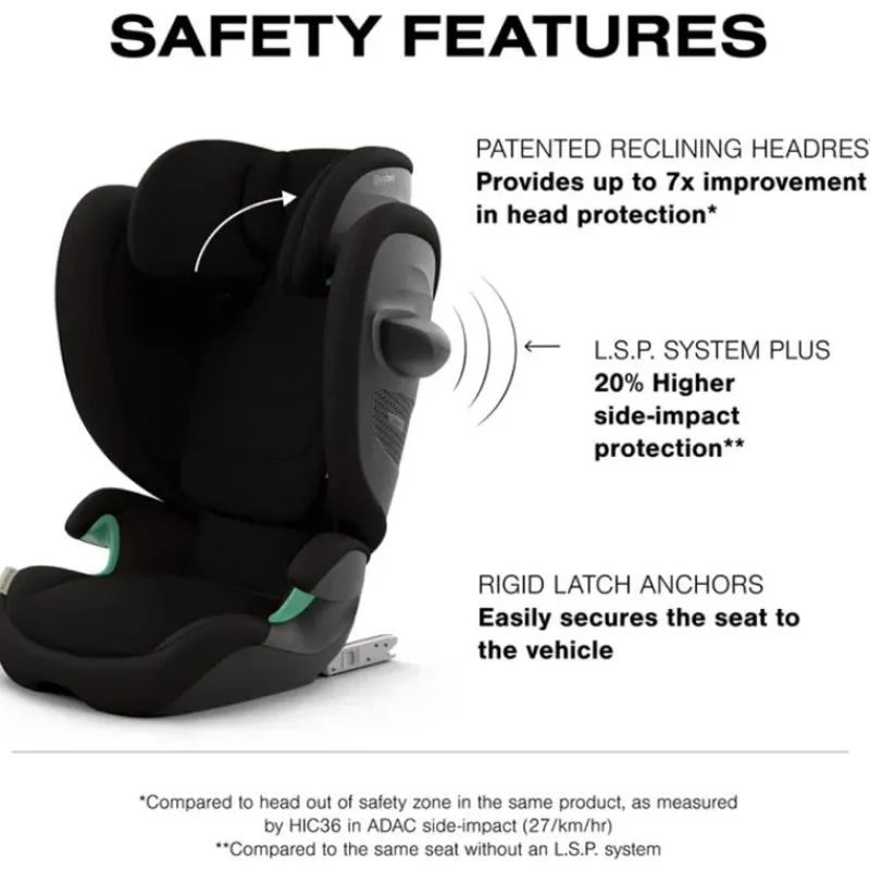 Cybex Booster Car Seats*- Solution G2 Folding Travel High-Back Booster, Moon Black