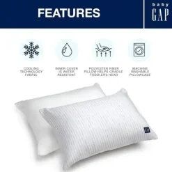 Delta Pillows & Head Support*Children - Gap babyGap Toddler Pillow with 2 Cooling Covers, White/Grey Stripe