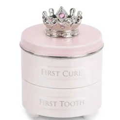 Demdaco Cool Baby Products|Baby Keepsakes*- Baby First Tooth & Curl Keepsake Box, Pink