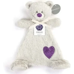 Demdaco Plush & Stuffed Animals|Birthday Party*- Birthstone Amethyst and Grey, Stuffed Animal Blankie Bear February