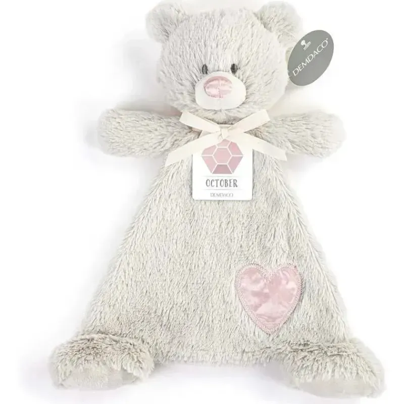 Demdaco Plush & Stuffed Animals|Birthday Party*- Birthstone Color Tourmaline and Grey, Stuffed Animal Blankie Bear October