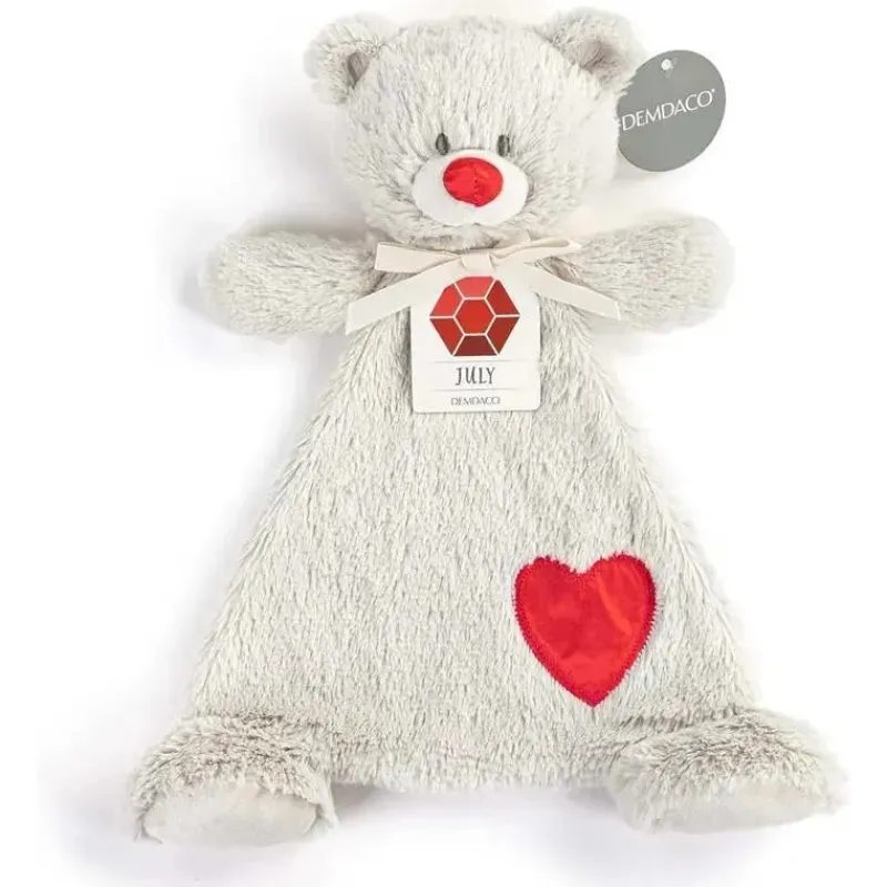 Demdaco Plush & Stuffed Animals|Birthday Party*- Birthstone Color Ruby and Grey, Stuffed Animal Blankie Bear July