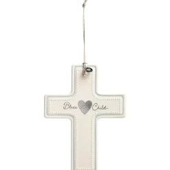 Demdaco Baptism*- Bless This Child Wall Cross, Blue
