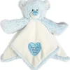 Demdaco Lovies, Security Blankets & Blankies*- Blue Teddy Rattle Blankie