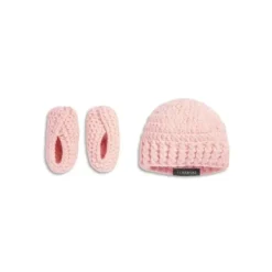 Demdaco Gender Reveal*- Gender Reveal Booties And Hat Set, Girl
