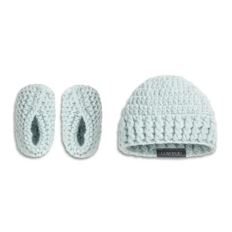 Demdaco Gender Reveal*- Gender Reveal Booties And Hat Set, Boy