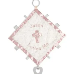Demdaco Baptism|Gifts Up To $25*- Jesus Loves Me Activity Blankie, Pink