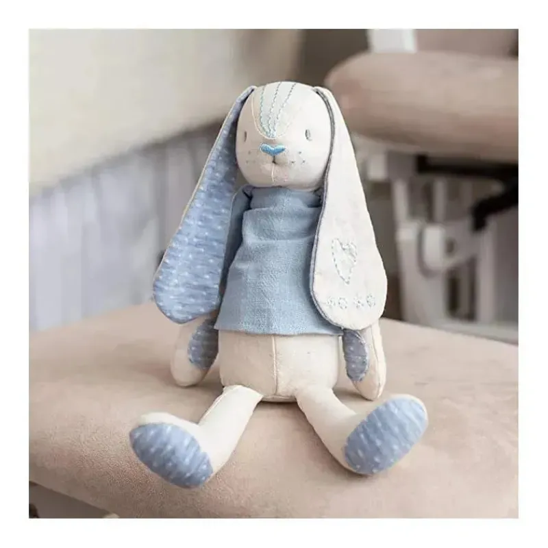 Demdaco Plush & Stuffed Animals*- Linen Plush Blue Bunny
