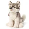 Demdaco Plush & Stuffed Animals*- Little Silver Grey Wolf Children's Plush Beanbag Stuffed Animal Toy