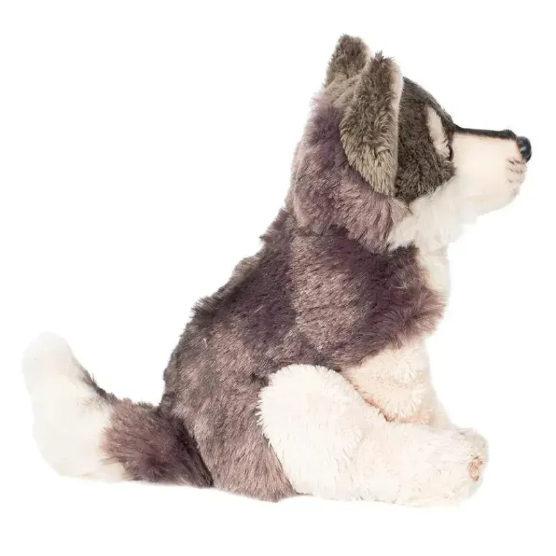 Demdaco Plush & Stuffed Animals*- Little Silver Grey Wolf Children's Plush Beanbag Stuffed Animal Toy