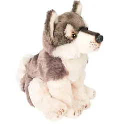 Demdaco Plush & Stuffed Animals*- Little Silver Grey Wolf Children's Plush Beanbag Stuffed Animal Toy