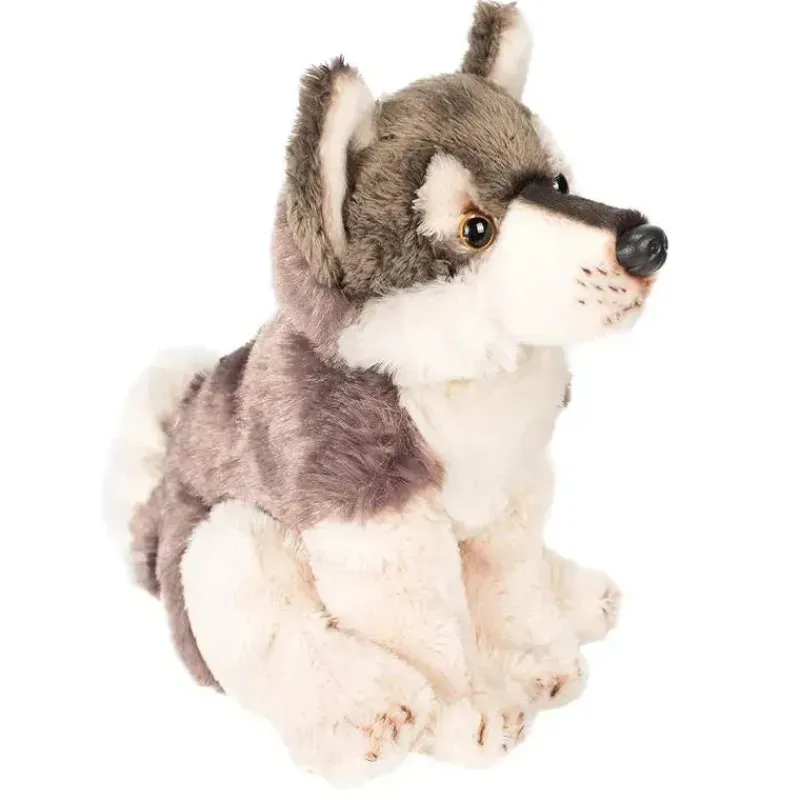 Demdaco Plush & Stuffed Animals*- Little Silver Grey Wolf Children's Plush Beanbag Stuffed Animal Toy