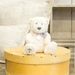 Demdaco Plush & Stuffed Animals|Baptism*- Nat and Jules The Lord's Prayer Bear With Ribbon, Cross Children's Plush Stuffed Animal